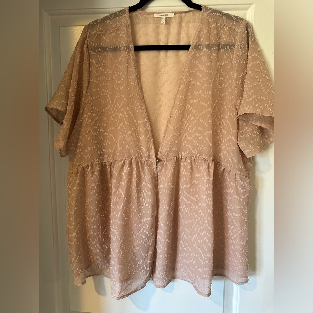 Maurice’s kimonos over piece, sheer light pink blush. Never worn